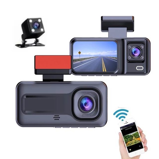 Dashcam 3 EN 1 FULL HD WIFI VIDURE APP